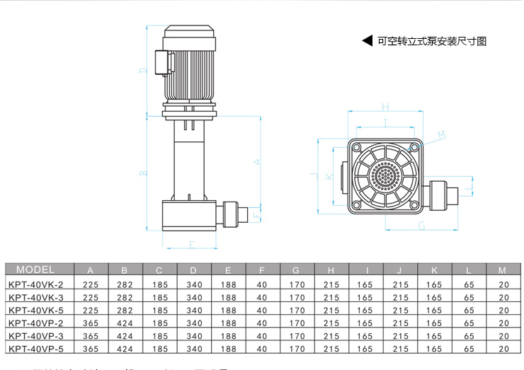 KPT槽內立式泵安裝尺寸圖